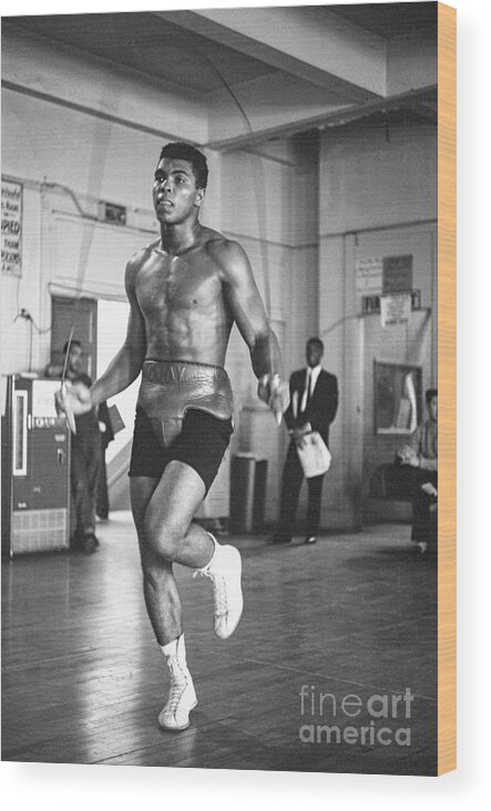 Muhammad Ali - Boxer - Born 1942 Wood Print featuring the photograph Cassius Clay Training #7 by The Stanley Weston Archive