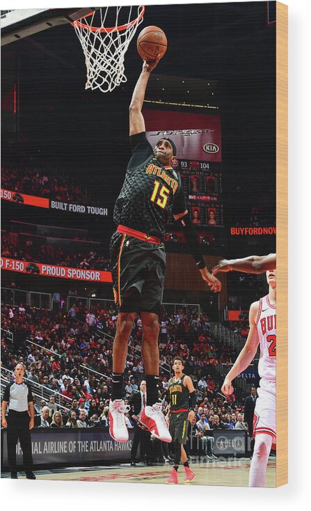 Atlanta Wood Print featuring the photograph Chicago Bulls V Atlanta Hawks by Scott Cunningham