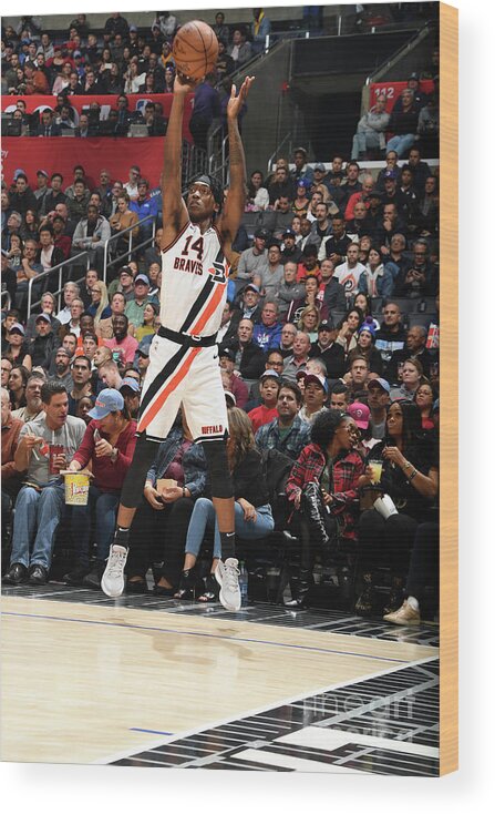 Terance Mann Wood Print featuring the photograph Portland Trail Blazers V La Clippers by Andrew D. Bernstein