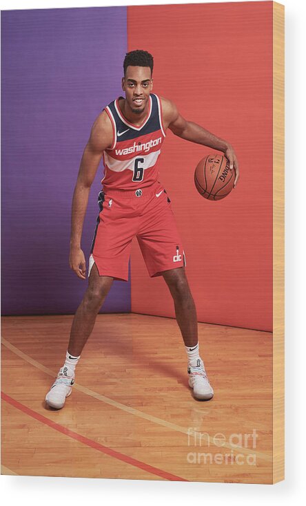 Troy Brown Jr Wood Print featuring the photograph 2018 Nba Rookie Photo Shoot by Jennifer Pottheiser