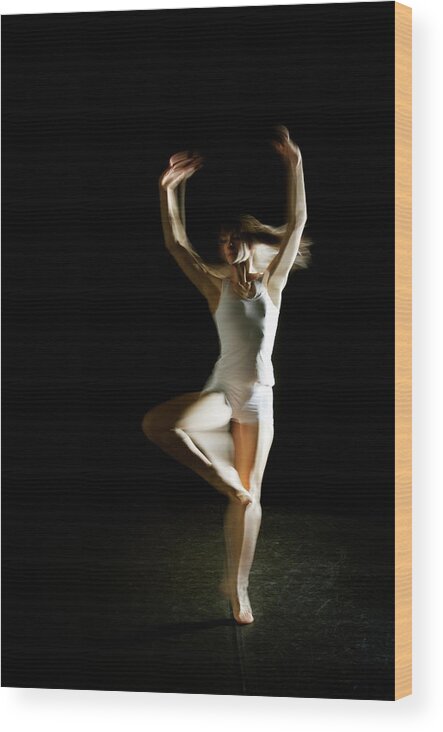 Expertise Wood Print featuring the photograph Ballet And Contemporary Dancers #8 by John Rensten