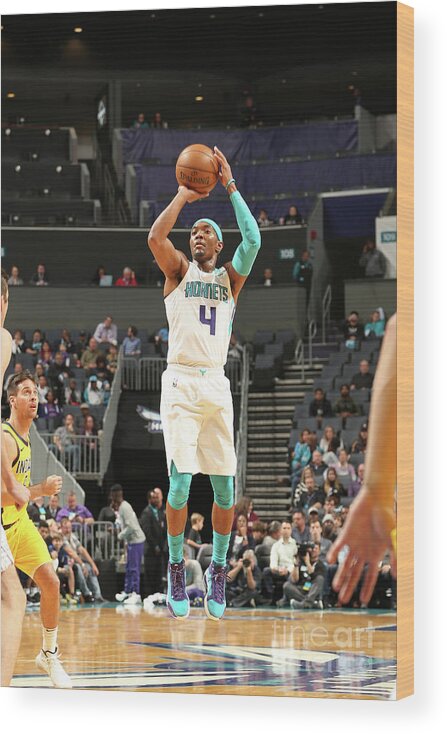 Devonte' Graham Wood Print featuring the photograph Indiana Pacers V Charlotte Hornets #8 by Kent Smith