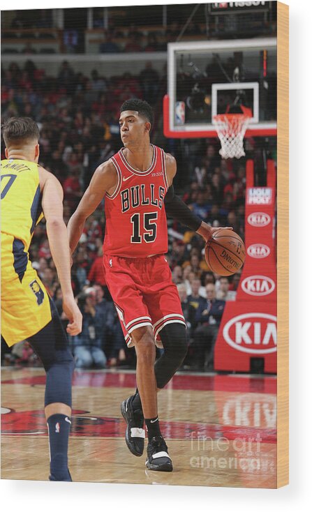 Chandler Hutchison Wood Print featuring the photograph Indiana Pacers V Chicago Bulls #8 by Gary Dineen