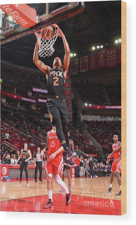 Nba Pro Basketball Wood Print featuring the photograph Phoenix Suns V Houston Rockets by Bill Baptist