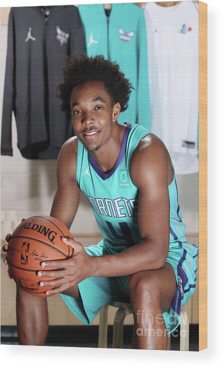 Devonte' Graham Wood Print featuring the photograph 2018 Nba Rookie Photo Shoot by Nathaniel S. Butler