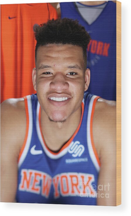 Kevin Knox Wood Print featuring the photograph 2018 Nba Rookie Photo Shoot #86 by Nathaniel S. Butler