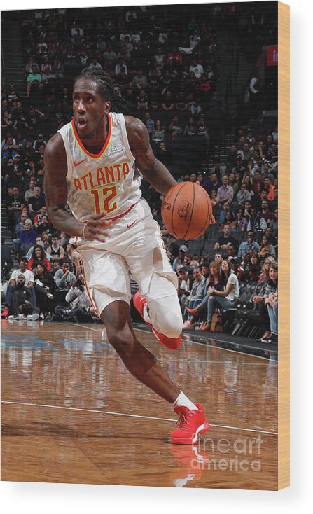 Taurean Prince Wood Print featuring the photograph Atlanta Hawks V Brooklyn Nets #9 by Nathaniel S. Butler