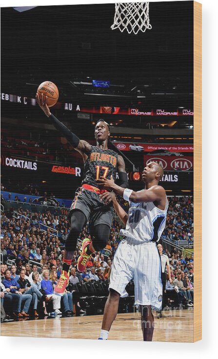 Nba Pro Basketball Wood Print featuring the photograph Atlanta Hawks V Orlando Magic by Fernando Medina