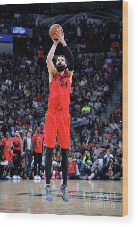 Nikola Mirotic Wood Print featuring the photograph Chicago Bulls V San Antonio Spurs #9 by Mark Sobhani