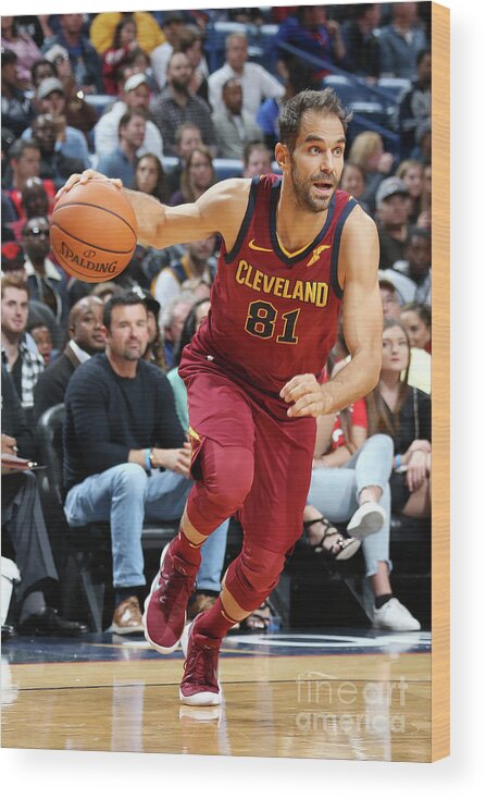 Jose Calderon Wood Print featuring the photograph Cleveland Cavaliers V New Orleans by Layne Murdoch