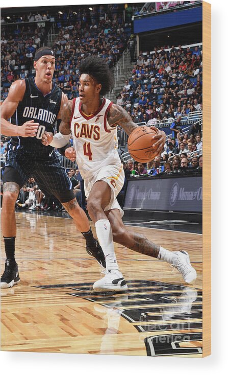Nba Pro Basketball Wood Print featuring the photograph Cleveland Cavaliers V Orlando Magic by Fernando Medina