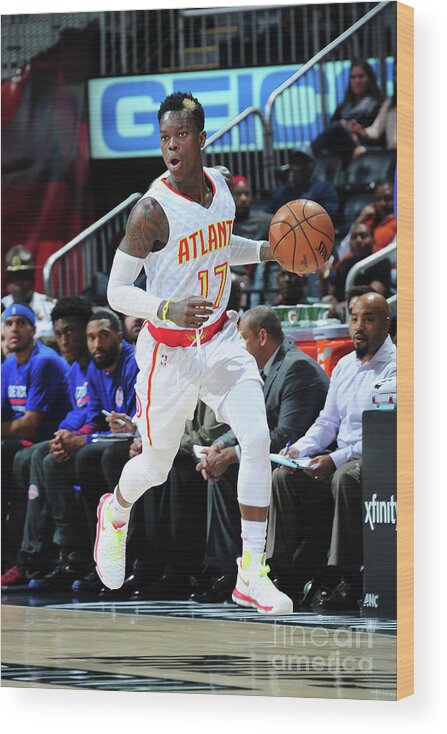 Atlanta Wood Print featuring the photograph Detroit Pistons V Atlanta Hawks by Scott Cunningham