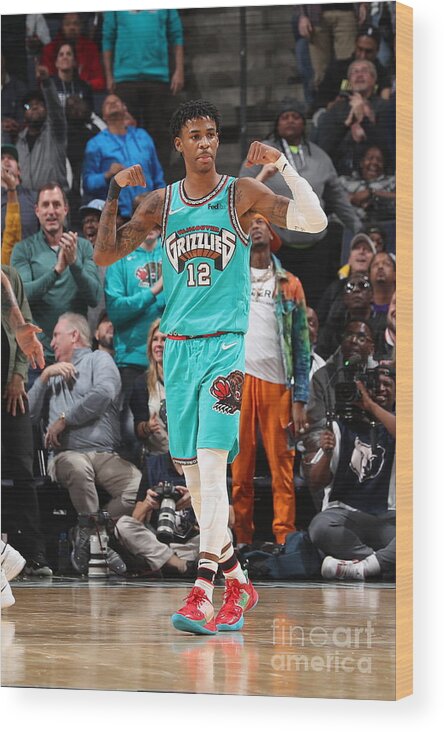 Ja Morant Wood Print featuring the photograph Los Angeles Lakers V Memphis Grizzlies by Joe Murphy