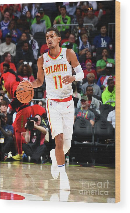 Atlanta Wood Print featuring the photograph Philadelphia 76ers V Atlanta Hawks by Scott Cunningham