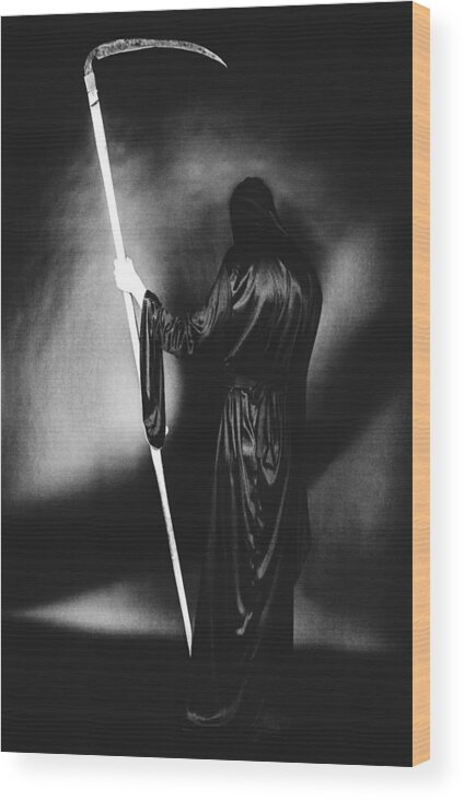 Grim Reaper Wood Print featuring the photograph #98 by Bogdan Bou?c?