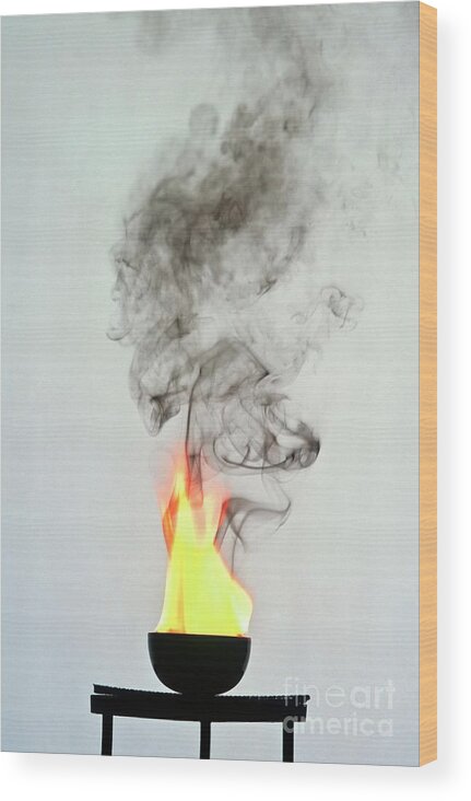 Crucible Wood Print featuring the photograph Arene Combustion by Martyn F. Chillmaid/science Photo Library