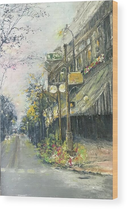 Argenta Wood Print featuring the painting Argenta This Is Not Alices Restaurant by Robin Miller-Bookhout