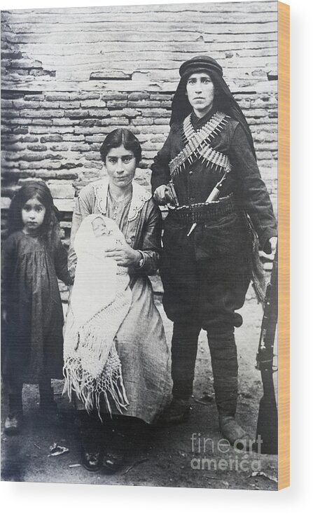 Child Wood Print featuring the photograph Armenian Women Join Military Forces by Bettmann