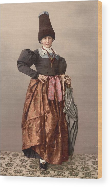 Hat Wood Print featuring the photograph Austrian Girl by Hulton Archive