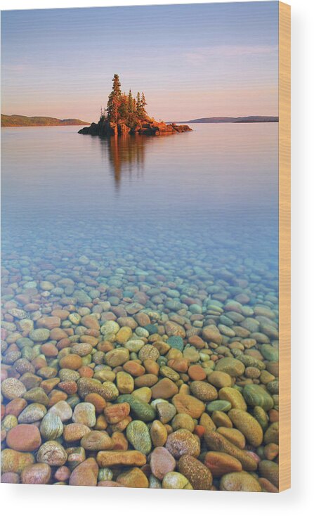 Tranquility Wood Print featuring the photograph Autumn Sunset On A Tiny Island by Henry@scenicfoto.com
