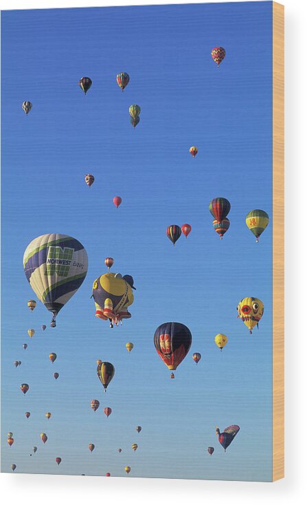 Estock Wood Print featuring the digital art Balloon Festival In Albuquerque by Heeb Photos