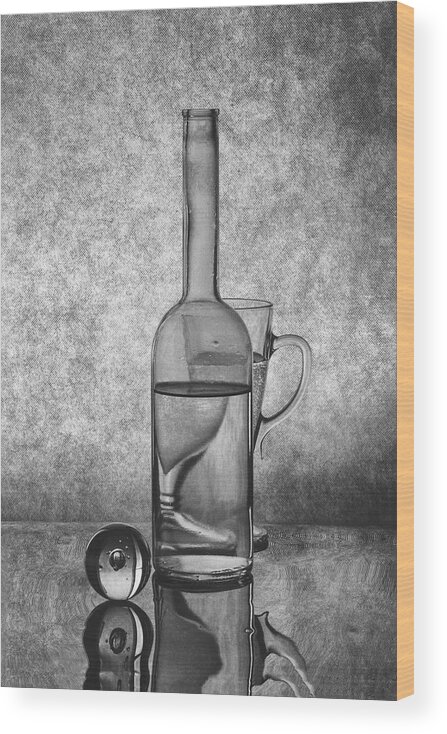 Still Life Wood Print featuring the photograph Black And White Still Life by Brig Barkow