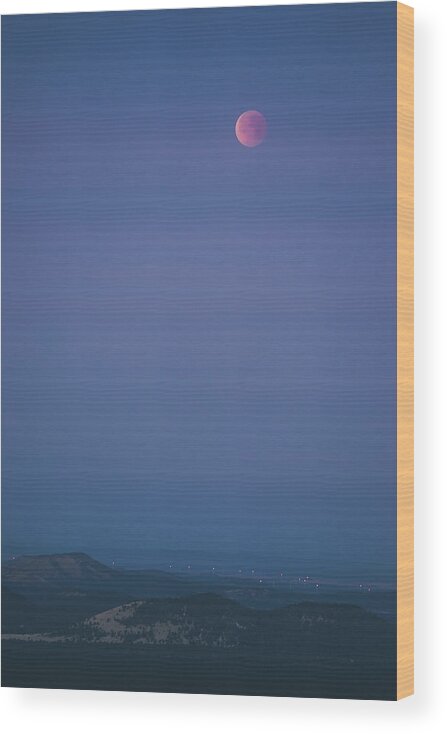 Blood Moon Wood Print featuring the photograph Blood Moon over Northern Arizona by Ryan Lima