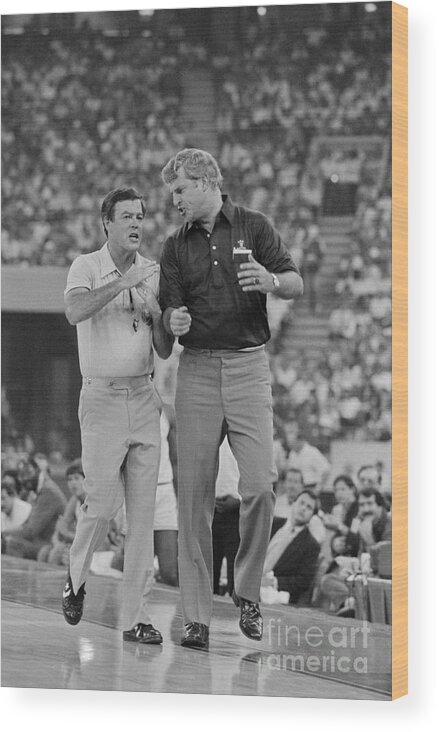 1980-1989 Wood Print featuring the photograph Bobby Knight Arguing by Bettmann