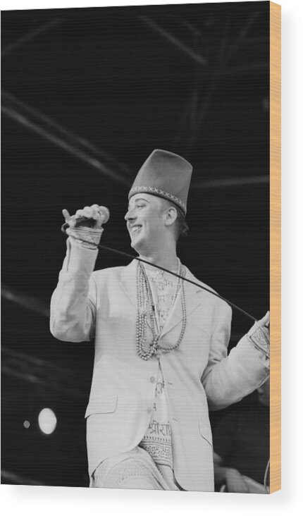 Singer Wood Print featuring the photograph Boy George At Gay Pride by Steve Eason