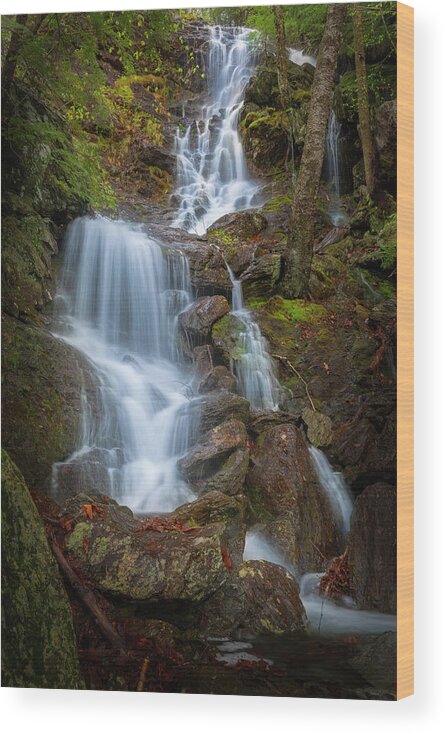 Waterfall Wood Print featuring the photograph Brace Mountain Falls NY by Bill Wakeley