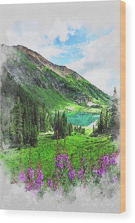 Through The Forest Wood Print featuring the painting Bucolic Paradise - 30 by AM FineArtPrints