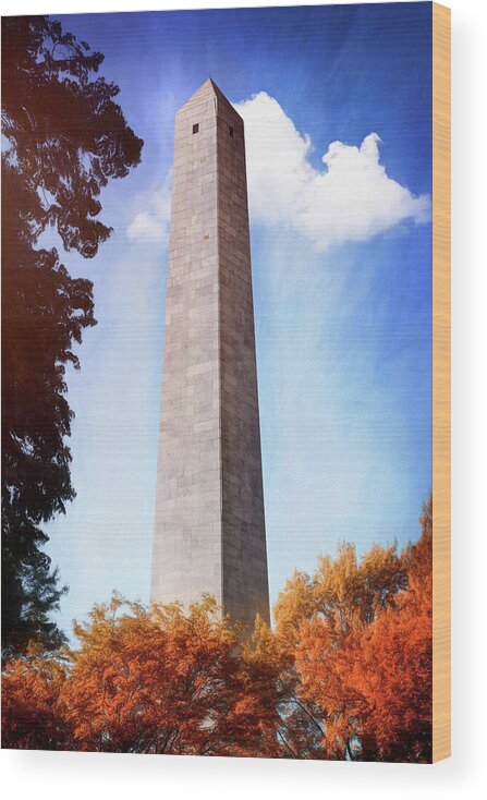 Boston Wood Print featuring the photograph Bunker Hill Monument Boston Massachusetts by Carol Japp