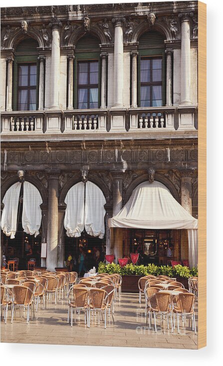 Italy Wood Print featuring the photograph Caffe Florian Venice Italy III by Brian Jannsen