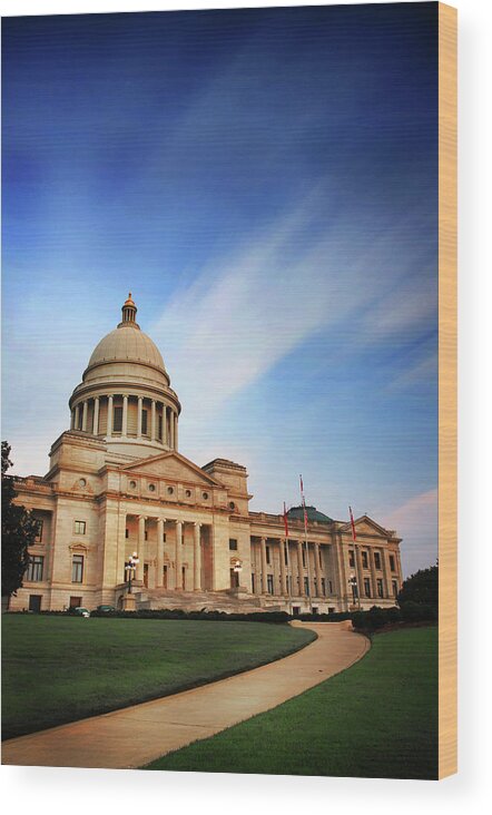 Grass Wood Print featuring the photograph Capitol by Cwellsphotography