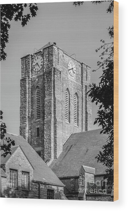 Central Methodist University Wood Print featuring the photograph Central Methodist University Linn Memorial Hall by University Icons