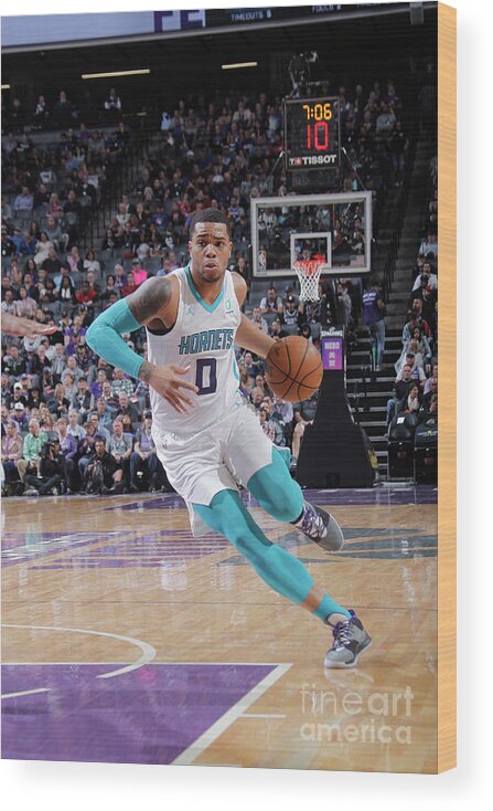 Miles Bridges Wood Print featuring the photograph Charlotte Hornets V Sacramento Kings by Rocky Widner