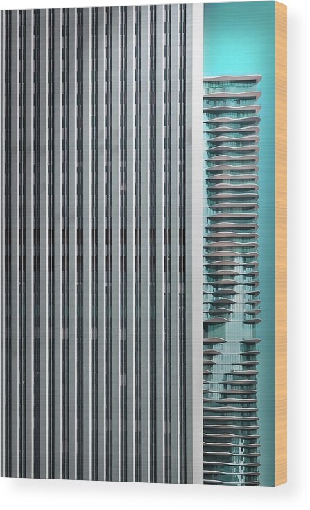 Skyscraper Wood Print featuring the photograph Chicago Abstract II by Rolf Mauer