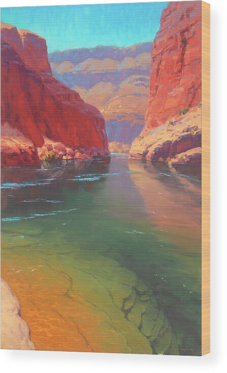 Grand Canyon Wood Print featuring the painting Clear Currents by Cody DeLong