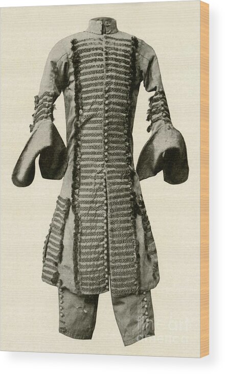 Menswear Wood Print featuring the drawing Coat And Breeches Of Silk Trimmed by Print Collector