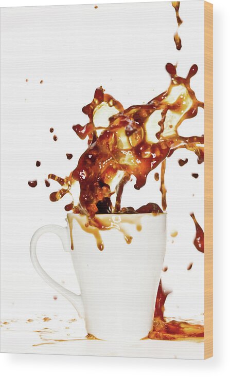 Milk Wood Print featuring the photograph Coffee Splash by Aldra