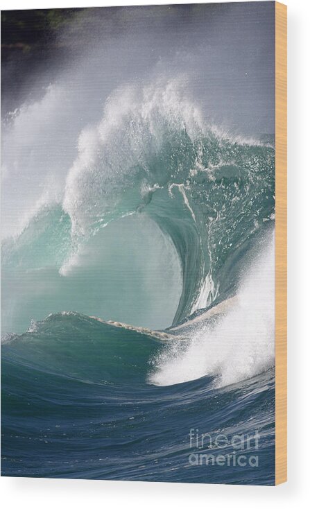 Tide Wood Print featuring the photograph Crashing Wave by Mana Photo