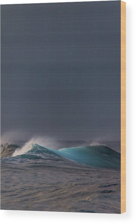 Ocean Wood Print featuring the photograph Dark storm by Stelios Kleanthous