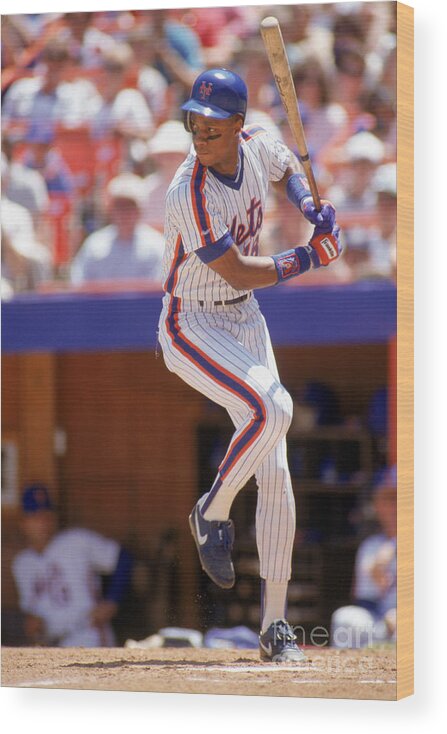 People Wood Print featuring the photograph Darryl Strawberry Swings by Scott Halleran