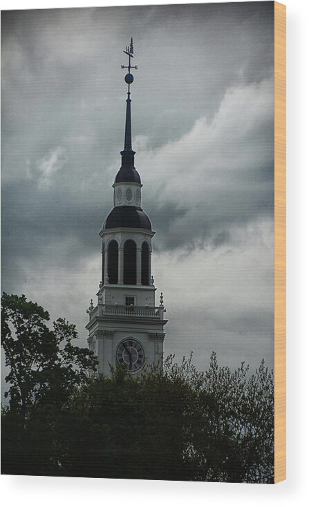 Dartmouth College's Clock Tower Wood Print featuring the photograph Dartmouth College's Clock Tower by Raymond Salani III
