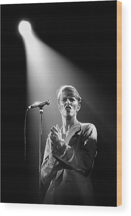David Bowie Wood Print featuring the photograph David Bowie In Concert by George Rose