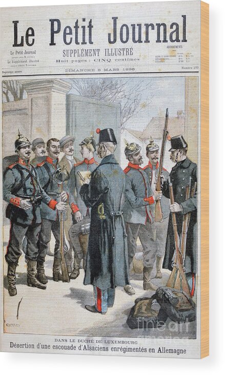 Engraving Wood Print featuring the drawing Desertion Of An Alsatian Squad Enlisted by Print Collector