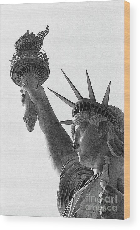 People Wood Print featuring the photograph Detail Of The Statue Of Liberty by Bettmann