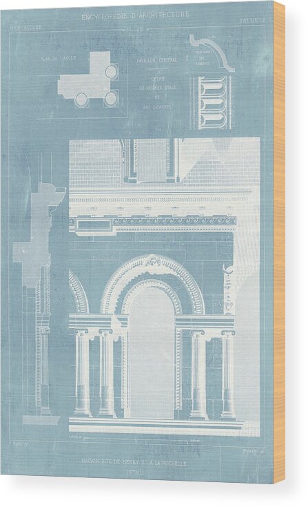 Architecture Wood Print featuring the painting Details Of French Architecture I by Vision Studio