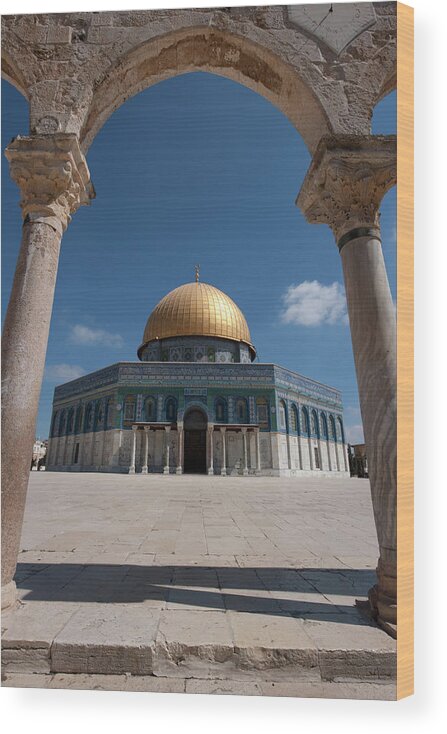 Arch Wood Print featuring the photograph Dome Of The Rock by Stevenallan
