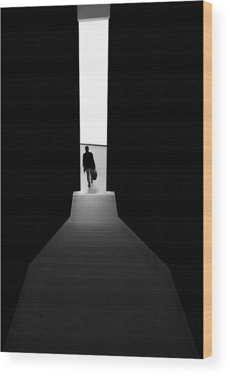Staircase Wood Print featuring the photograph Down The Stairs by Inge Schuster